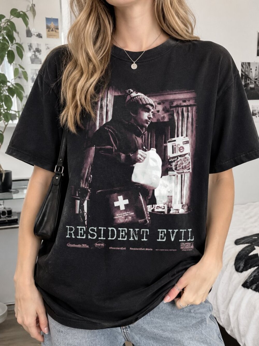 Resident Evil Horror Graphic Shirt Black Unisex Crewneck